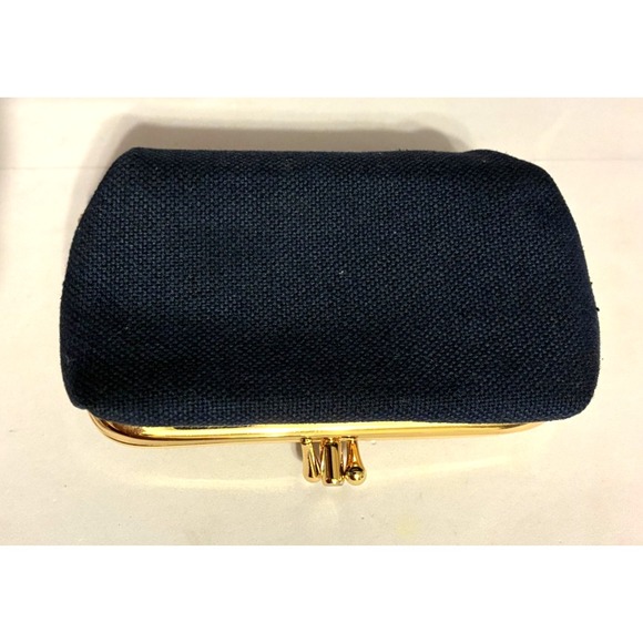 Spartina 449 Blue Gold Anchor Travel Bag Manicure Jewelry Kit Mirror Daufuskie - Picture 3 of 11